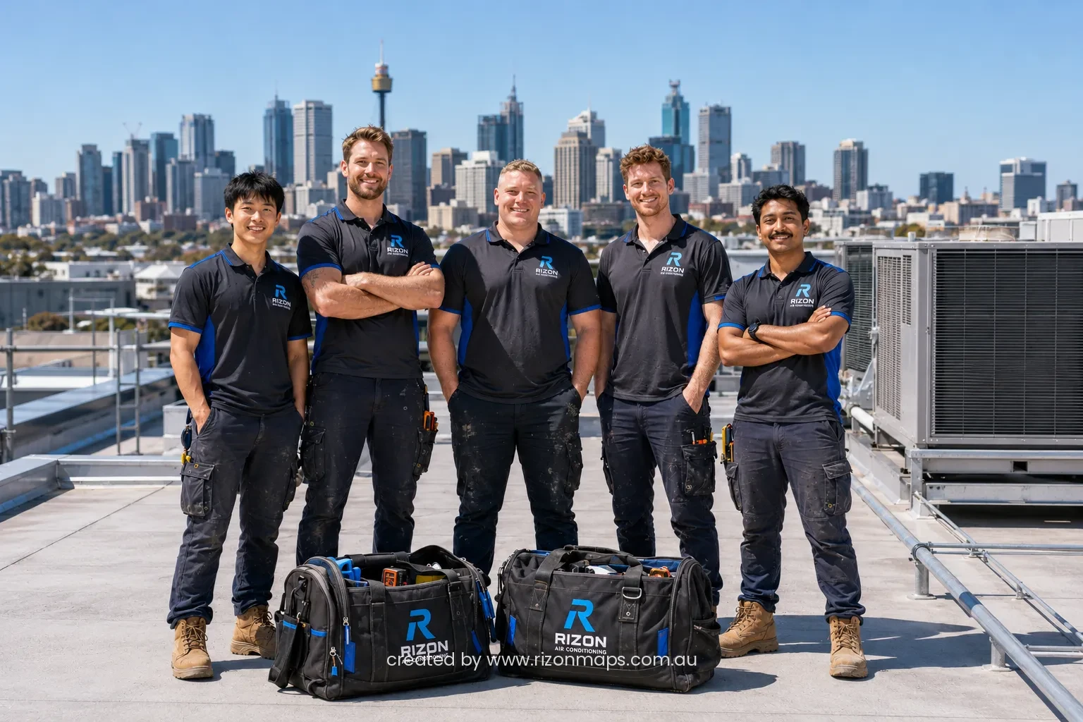 Licensed Sydney air conditioning technician at work