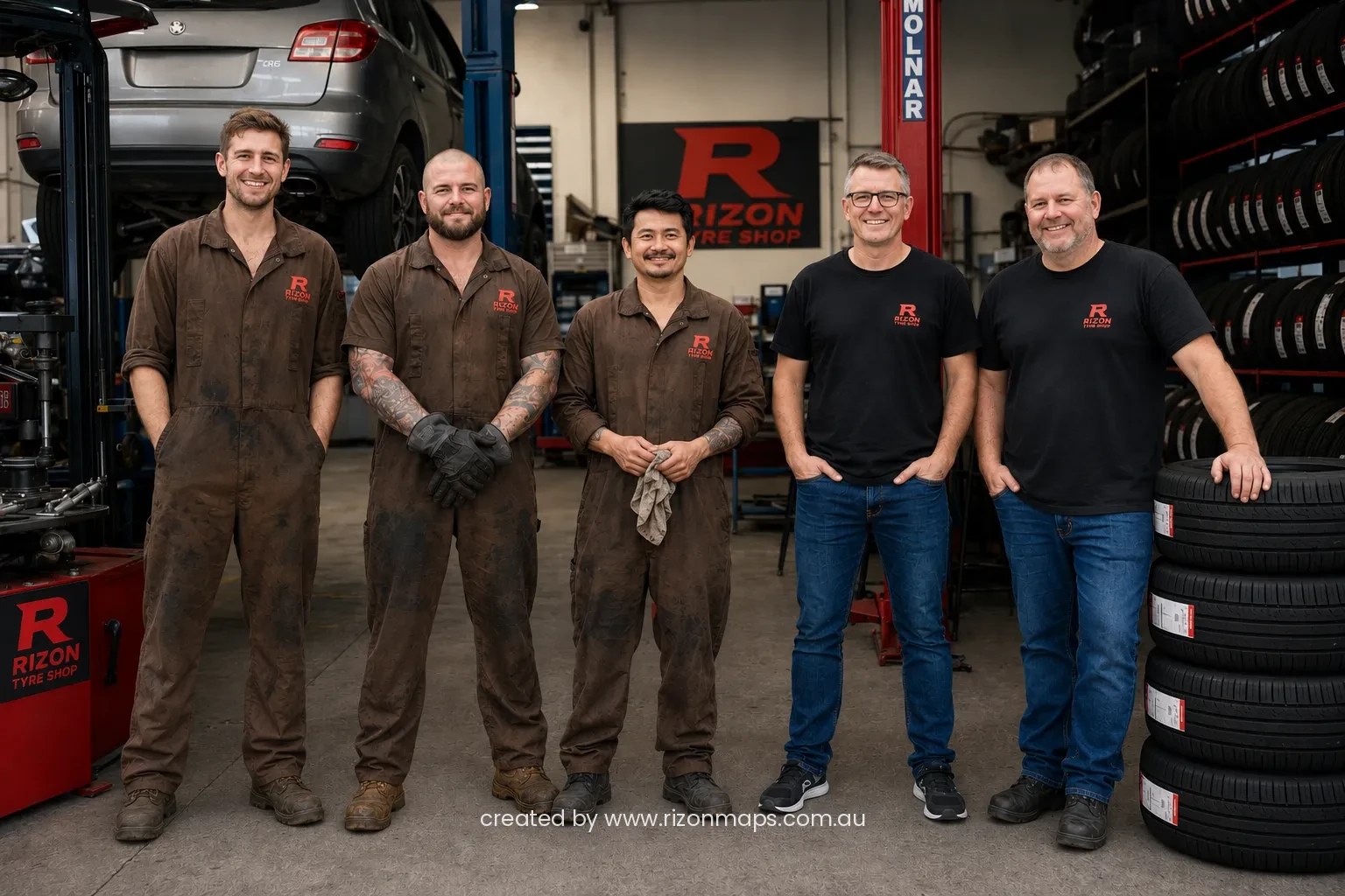 The Rizon Tyre Shop team